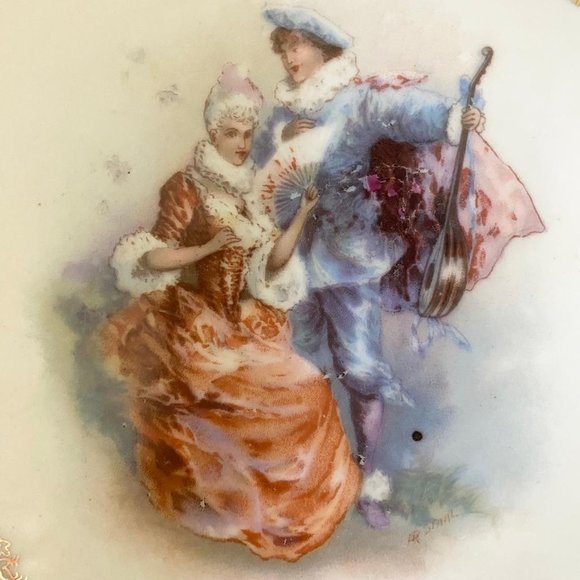 Antique Victoria Carlsbad Austria Signed FR. Stahl Raised Border Design Plate - Picture 2 of 9